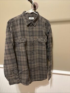 Rowan Men's Long Sleeve Plaid Button-Down Shirt - Brown/Gray